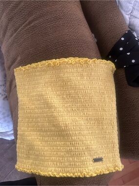 VINTAGE Hollister Yellow Smocked Tube Top